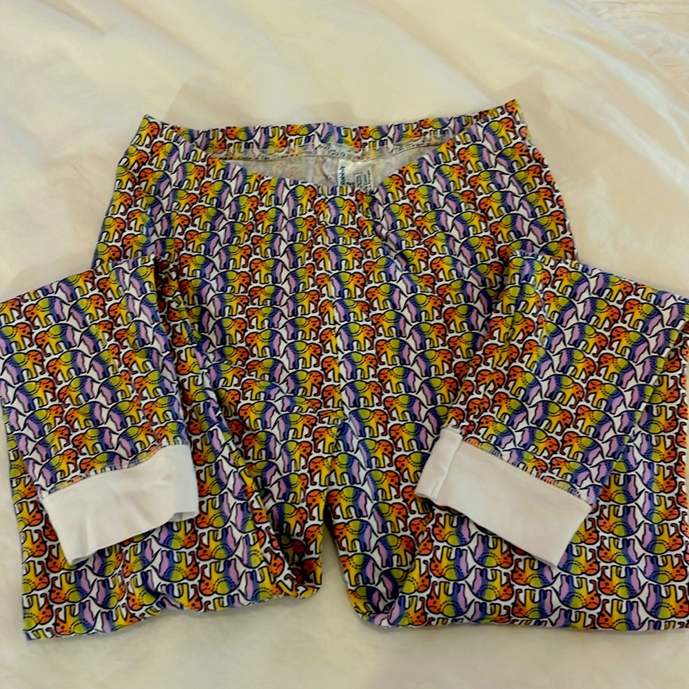 ROLLER RABBIT rainbow elephant pajama bottoms